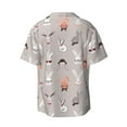 thumbnail image 4 of Goofa Various Rabbits Printed Men's Casual Short-sleeved Shirt,Lightweight Breathable Button-down,Summer Casual men's top,Versatile Fashion shirt-Large, 4 of 7