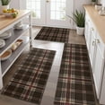 thumbnail image 2 of Brown Beige Checkerboard Checkered Pattern Kitchen Rugs Sets Of 3,Kitchen Runner Rugs Non Skid Washable,Decorative Kitchen Floor Mats for Kitchen,Sink,Laundry,17"x30"+ 17"x47" + 17"x59", 2 of 6