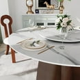thumbnail image 5 of LovingAHome 59" Round Dining Table for 8 with 31‘’ Lazy Susan, White Round Sintered Stone Dining Table Top with Copper Stainless Steel Base (Dining Table Only), 5 of 7