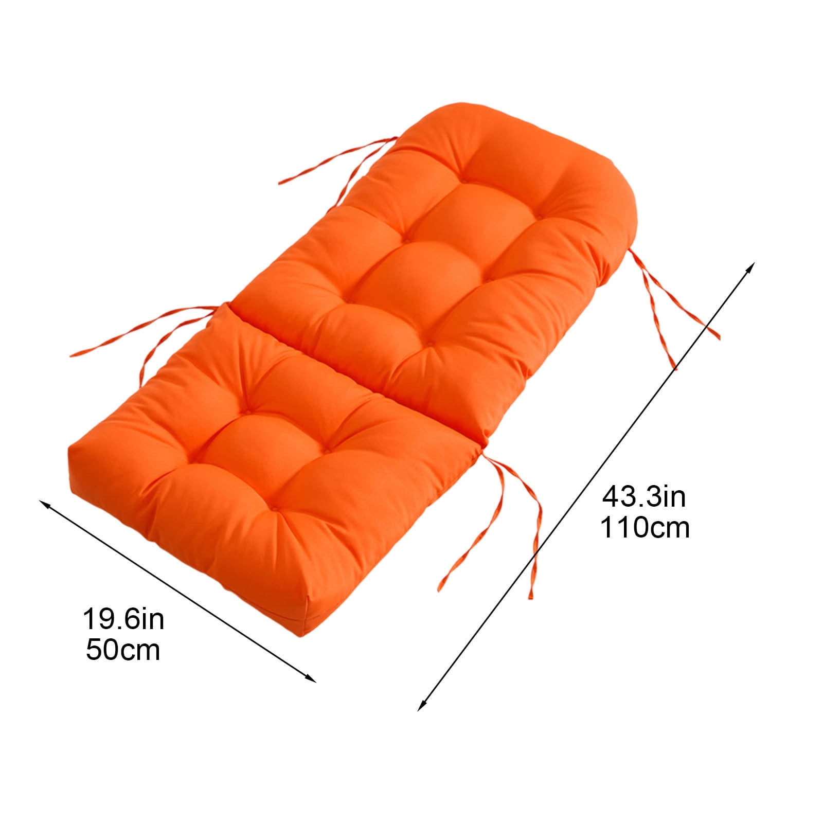 yulier Rocking Chair Cushion, Outdoor High Back Chair Cushion with Ties, Indoor Seat/Back Chair Cushion, Thickened Tufted Chair Pad Replacement Cushion, Patio Furniture Cushion, 19.69" x 43.3"