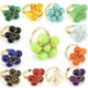 thumbnail image 2 of Nvzi Anillo natural hecho a mano, anillo de flor de cuentas redondas de cristal natural con hilo dorado y apertura ajustable, anillo de estrella hexagonal (negro), 2 of 5