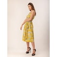 thumbnail image 2 of DressBerry Women's Printed Cotton Poplin Strap Shoulders Dress Sleeveless Calf Length Smocked Front Flared Hem Casual&nbsp;Summer Wear Midi Length Light Weighted Wavy Party Wear Dress, 2 of 7