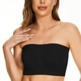 thumbnail image 6 of LbsKUS Women Bandeau Bra Padded Strapless Bralette Bra Seamless Bandeau Tube Top Bra Teen Girls 2Pc No Trace Underwear(#01 Black,Small), 6 of 8