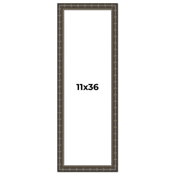 11x36 Frame Black Bamboo Solid Wood Picture Frame Width 1.5 Inches | Interior Frame Depth 0.5