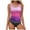 Purple, variant on One Piece Swimsuit Women Criss Cross Back Color Block Print Bathing Suits Athletic Modest Swimwear