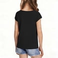 thumbnail image 7 of CLOISE Girls Pullover Tops Short Sleeve Shirts Round Neck Casual Tshirt Solid Color Summer Blouses Black, 7 of 7