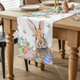 thumbnail image 2 of Easter Bunny Table Runner 72 Inches Long for Kitchen Dining, Colorful Easter Eggs Eucalyptus Leaves Weeping Dresser Scarf Farmhouse, Dining Table Decorations for Wedding/Parties, 14 x 72 In, 2 of 8
