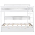thumbnail image 4 of Euroco Wood Full over Full Bunk Bed with Storage Shelves and Trundle, White, 4 of 9