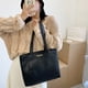 thumbnail image 3 of Bolsa Bolso de hombro retro de PU para mujer, bolsos de compras de gran capacidad (negro) JShteea Para Estrenar, 3 of 9