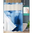 thumbnail image 2 of No Hook Shower Curtain with Snap in Liner, Blue and White Modern Abstract Art Paint Painting Hotel Shower Curtains for Bathroom, Washable Shower Curtain Liner Set with Mesh Top Window, 72”x78”, 2 of 6