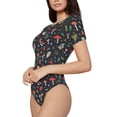 thumbnail image 2 of Easygdp Forest Flora and Insects Women's One-Piece Swimsuit Slim Fit Crew Neck Bodysuit Athletic Swimwear with Concealed Buckle - Medium, 2 of 9