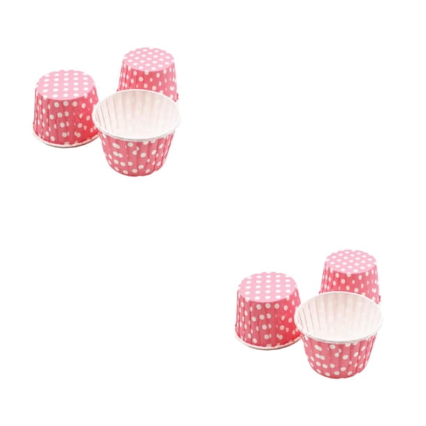 Bewildely 50 Uds de vasos de helado cuencos de papel para postres yogur congelado Punto/Rosa 2Conjunto