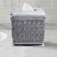 thumbnail image 2 of nu steel Beaded Heart Resin Decorative Square Facial Tissue Box Cover Holder for Bathroom Vanity Countertops, Bedroom Dressers, Night Stands, Desks and Tables - Chrome, 2 of 4