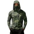 thumbnail image 2 of Men's Casual Camouflage Print Hooded Long Sleeve Sun Protection Jacket Lightweight Pullover Outdoor Top with Zipper Pocket, 2 of 7