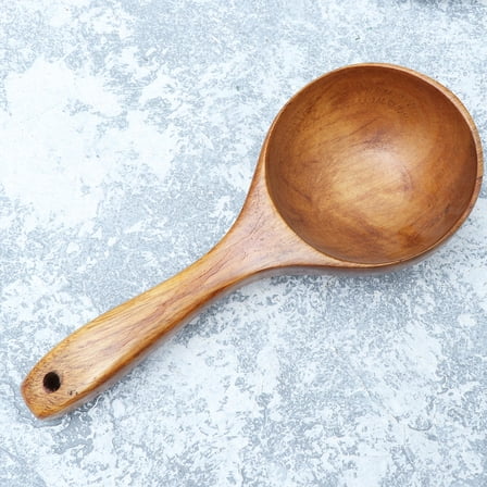GOOHOCHY 1Set Wooden Ladle Spoons for Water Dippers and Soup Serving in Home Kitchen Bathroom