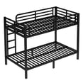 thumbnail image 5 of URTR Twin XL over Twin XL Metal Bunk Bed, Space-Saving Heavy Duty Frame with Noise Reduction, Side Ladders, Under-Bed Storage, No Box Spring Needed, Black, 5 of 8