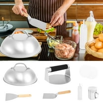 7Pcs Stainless Steel Smash Burger Kit With Flat Bottom Wear Resistant Non Stick Burger Press Set Dishwasher Safe Burger Making Tools Kit for Kitchen Cooking