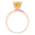 thumbnail image 4 of 2 ct Princess Cut Simulated Yellow Diamond Solitaire 18K Rose Gold Womens Engagement Ring, 4 of 5