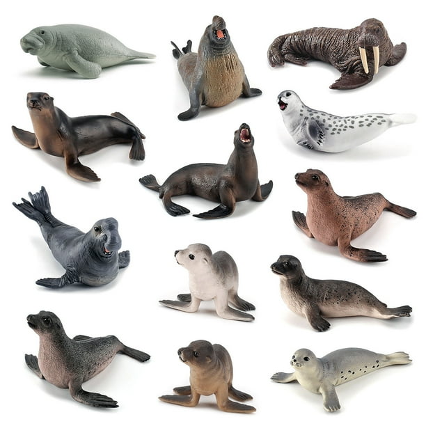 Juego de figuras de animales del océano, 13 piezas de vida marina realista