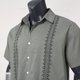 thumbnail image 2 of Camisas Para Hombre Manga Larga Regular Fit Camisa de vacaciones en la playa Cárdigan de manga corta Camisa de manga corta con solapa estampada de para hombre (Grey, S), 2 of 6
