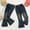 C Navy, variant on HAOTAGS Leg Denim Jeans For Girls, Bowknot Decoration Loose Straight Casual Fall Pants Navy 3 T