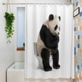 thumbnail image 3 of Funny Panda Extra Long Shower Curtain Set, Waterproof Shower Curtains for Bathroom, Cute Art Fun Lovely Animals on Toilets Washable Fabric Bath Curtain for Bathtub Decoration with Hooks 72x96 Inches, 3 of 9