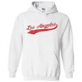 thumbnail image 2 of UGP Campus Apparel Los Angeles Baseball Script - Hometown Pride, Pitcher Hoodie - Large - White/Red, 2 of 6