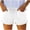 C03 White, variant on Jean Shorts Womens High Waisted Drawstring Elastic Waist Rolled Cuffs Soft Stretch Denim Shorts with Pockets White L