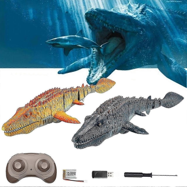 Realistic Mosasaurus Diving Toys For Kid Remote Control Mosasaurus Toy With Light And Water Spray For Swimming Pool Lake