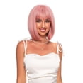 thumbnail image 4 of SCHIB Pelucas para Mujer de pelo corto ondulado, 12"/30cm, Adecuado para Fiestas,Halloween, Juegos de Rol (12", Recto/Rosa), 4 of 7