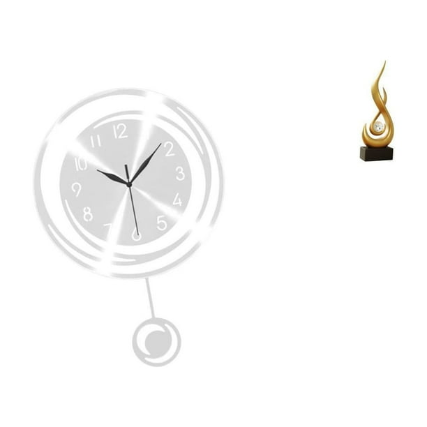 Reloj de pared,Reloj de pared decorativo para baño y dormitorio.,Reloj de pared redondo silencioso y sin tictac,regalo,Escultura abstracta de fuego,Estatua de arte abstracto para decoración