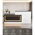 thumbnail image 4 of Chantmo Modern Wooden L Shaped Reception Desk 70.87 inch Commercial Counter Lockable Drawers Door Cabinet Light for Checkout Salon Black White Left, 4 of 8
