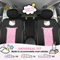 thumbnail image 6 of Hello Kitty Car Seat Covers - Cute and Durable Pink Front Seat Covers, Adorable Hello Kitty Design, Comfortable and Long-Lasting Polyester, Car Accessories Gift Hello Kitty Accessories 2pc Black/Pink, 6 of 10