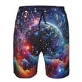 thumbnail image 4 of Yiaed Outer Space Floating Numbers And Letters Print Men's Swim Trunks with Lining Quick Dry Sports Shorts Beach Shorts Boardshorts-3X-Large, 4 of 5