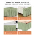 thumbnail image 6 of Vintage Sage Green Bed Skirt Queen Size, Farmhouse Retro Beige Solid Color Wrap Around Bed Skirting with Adjustable Elastic Strap, Dust Ruffle Pleated Bedskirts 18 Inch Drop for Bedroom Queen Beds, 6 of 9