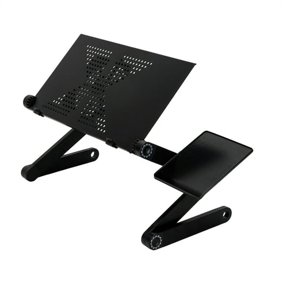 XIlee Laptop Cooling Stand, Adjustable Desk for Bed, Foldable with Fans & Mouse Computer Lap Desk, PC Holder for Bed, Ergonomic Table Stand, Home Office Supplies, Black