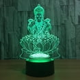 thumbnail image 6 of 7 Color Changing Night Lamp 3D Atmosphere Bulbing Light 3D Visual Illusion LED Lamp for Kids Toy Christmas Birthday Gifts (Buddha), 6 of 7