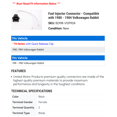 thumbnail image 2 of Fuel Injector Connector - Compatible with 1980 - 1984 Volkswagen Rabbit 1981 1982 1983, 2 of 2
