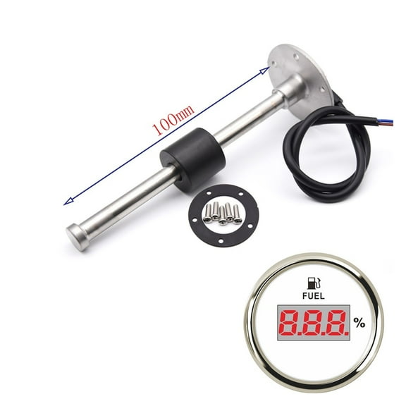 0-190Ohm Oil Tank Level Indicator Meter With Fuel Level Sensor 150MM 200MM 250MM 450MM For Digital 52MM Gauge Fuel Level Gauge ,Car RV Yacht Boat Motorcycle