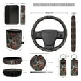 thumbnail image 4 of XYZCANDO Flag Deer Steering Wheel Cover Car Trash Can Center Mirror Cover Coasters Car Seat Cover Seat Belt Cover Keychain Lipstick Cover Comfortable Easy Installation Suitable for Men, 4 of 5