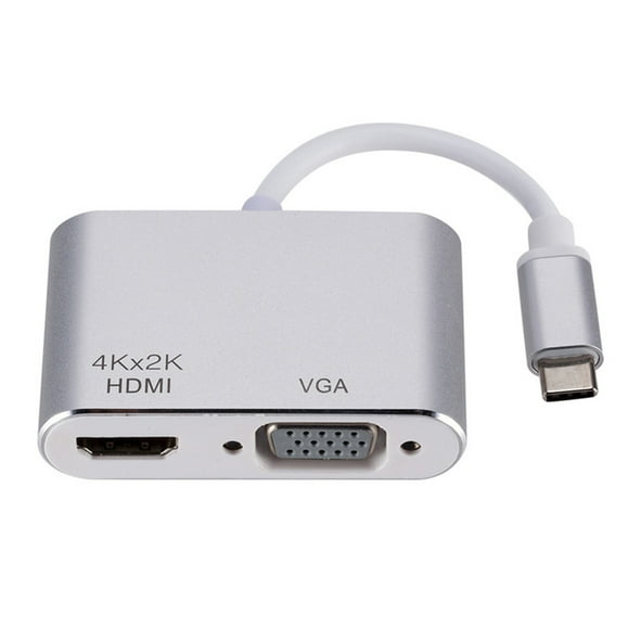 Flmtop Universal USB 3.1 Type C to VGA HDMI-compatible 4K Converter Cable Adapter Cord Port HUB