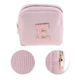 thumbnail image 4 of Unique Bargains 1 Pc Letter E Pattern Makeup Bag for Travel Pink Corduroy, 4 of 6