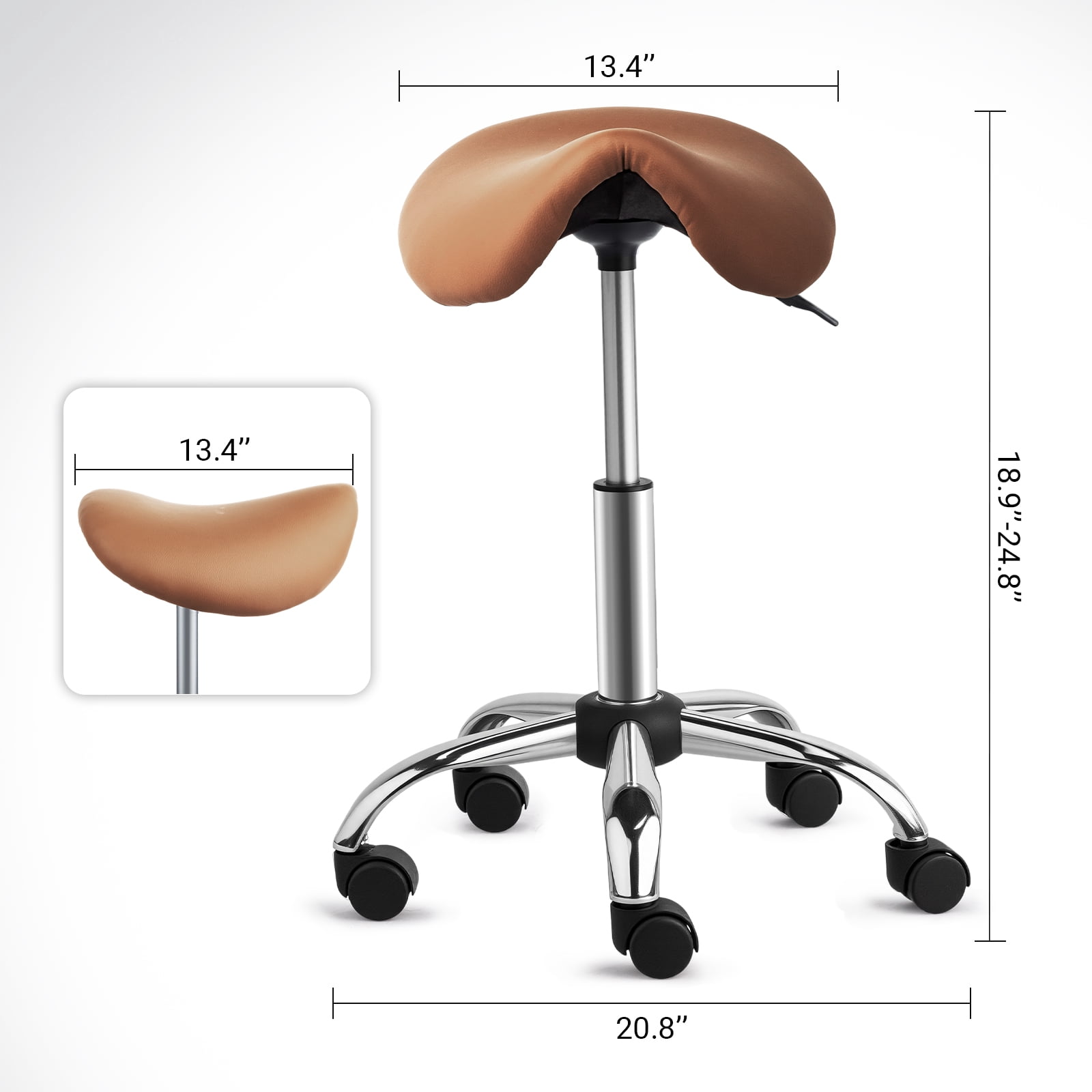 Ktaxon Swivel Salon Stool Chair, 400LBS Adjustable Hydraulic Rolling Stool, Ergonomic Bar Stool, Brown