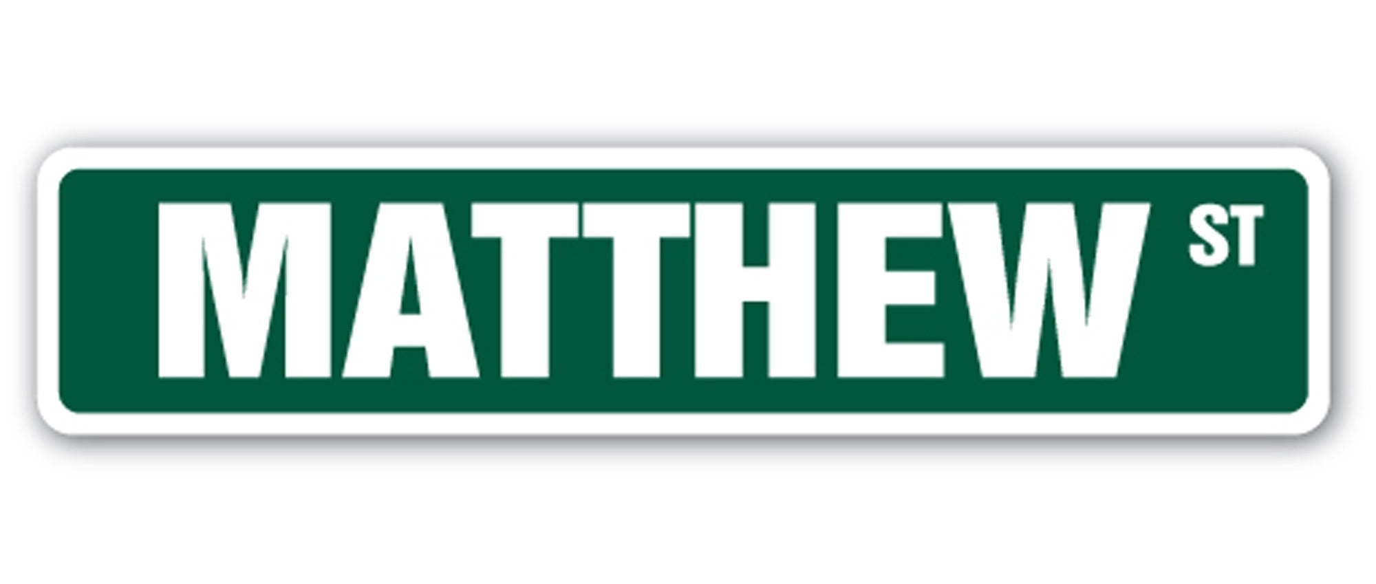 Indoor//Outdoor18/" Wide MATTHEW Street Sign Decal Childrens Name Room Decal