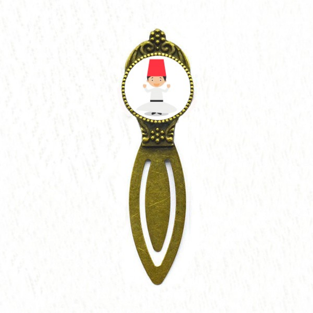 White Whirling Dervishe Cartoon Bookmark Retro Office Label Page Marker