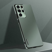 K-Lion for Samsung Galaxy S21 Ultra Slim Matte Case, Micro Frosted Hard PC Back Aluminum Metal Frame All-inclusive Camera Lens Protection Shockproof No Fingerprints Ultra-Thin Case, Darkgreen