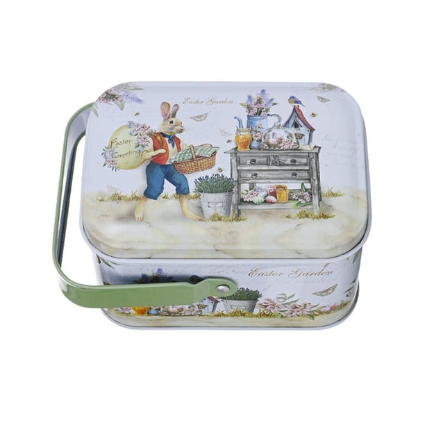 Toystoory Caja de Pascua Embalaje Joyas Galletas vacías Cajas de dulces de metal Contenedor de almacenamiento de regalos Favores de cumpleaños Type2 NO2