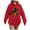 Red, variant on Towmus Women's Sweatshirt Graphic Hoodies Drawstring Hoodie Women Casual Long Sleeve Loose Pullover Tops With Pocket