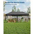 thumbnail image 5 of 10 X 20 Pop-Up Canopy, Foldable Outdoor Sunshade Shelter, One-Push Setup Tent for Events, Parties, Camping and Commercial Use with 6 Sidewalls & Portable Roller Bag, 5 of 6