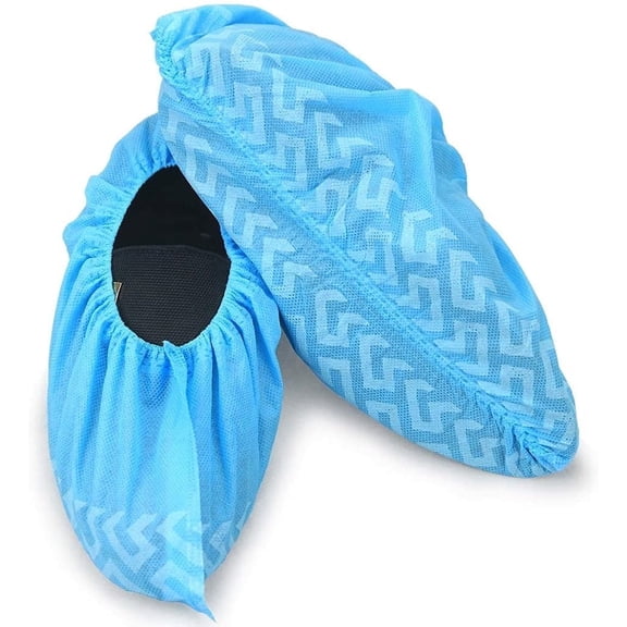 Blue Disposable Shoe Covers 100 Pcs (50 Pairs) Non Slip Durable Boot Protector Covers Fits Virtually Most Shoes by Scheam
